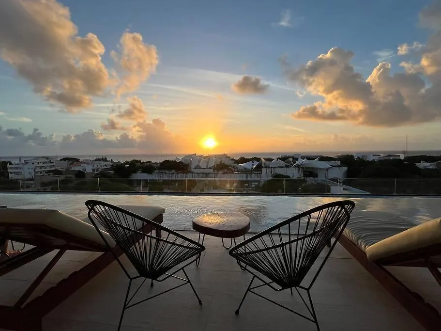 Kaab South Beach - Beautiful Big Studio - Rooftop Pool Ocean View Playa del Carmen Apartment
